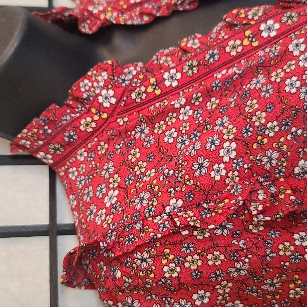 NWT Max Studio Red Ruffled Maxi Dress sz XS/S - Picture 5 of 11